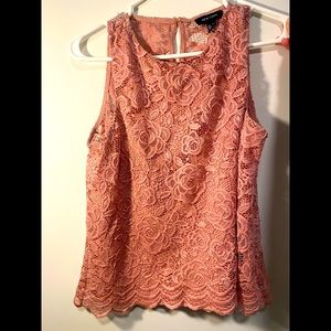 Pink lace new look tank top
